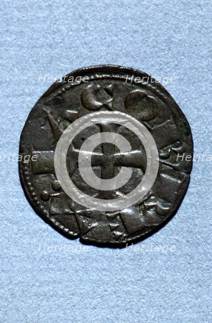 Diner de Doblenc (Catalan name) currency of the time of James I the Conqueror, mint in Barcelona,…