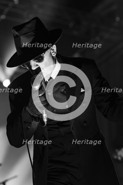 Dave Vanian, The Damned live at Alexandra Palace, London, Apr 2023. Creator: Annapaola Marchesani.