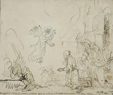 The angel departing from the Tobit family, c1641. Creator: Rembrandt Harmensz van Rijn.
