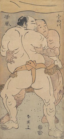 Two Famous Wrestlers Onogawa and Tanikase, ca. 1795. Creator: Katsukawa Shun'ei.
