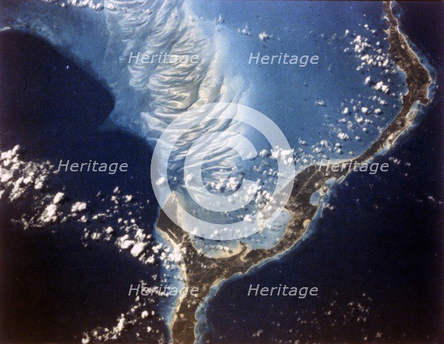 Earth from space - Eleuthera Island, Bahamas, c1980s. Creator: NASA.