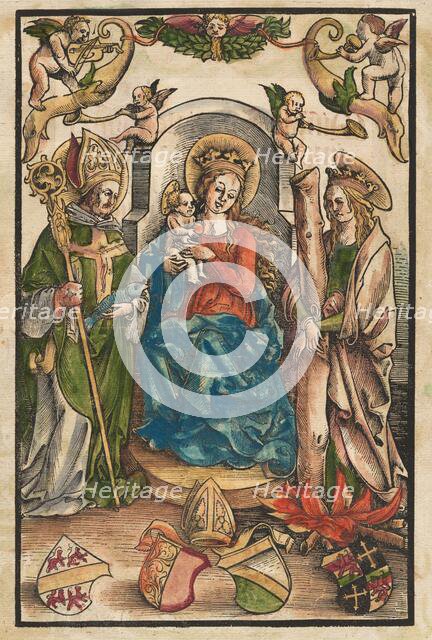 The Madonna with Saint Ulrich and Saint Afra [recto], c. 1511. Creator: Urs Graf.