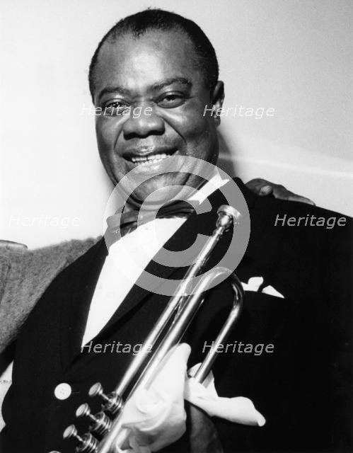 Louis Armstrong backstage at Finsbury Park Astoria, London, 1962. Creator: Brian Foskett.