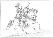 Keokuk on horseback, Rock Island, Upper Mississippi, 1841.Artist: Myers and Co