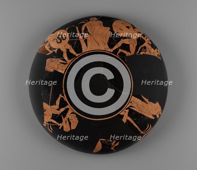 Fragmentary Attic Red-Figure Kylix, about 510 BC. Creator: Oltos.