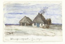 New Year greeting with farm, 1897-1898. Creator: Sina Mesdag van Houten.