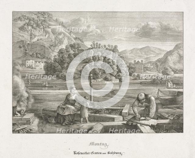 Seven Views in Salzburg and Berchtesgaden: Monday: Rosenecker Garden Salzburg, 1823. Creator: Ferdinand Olivier (German, 1785-1841).
