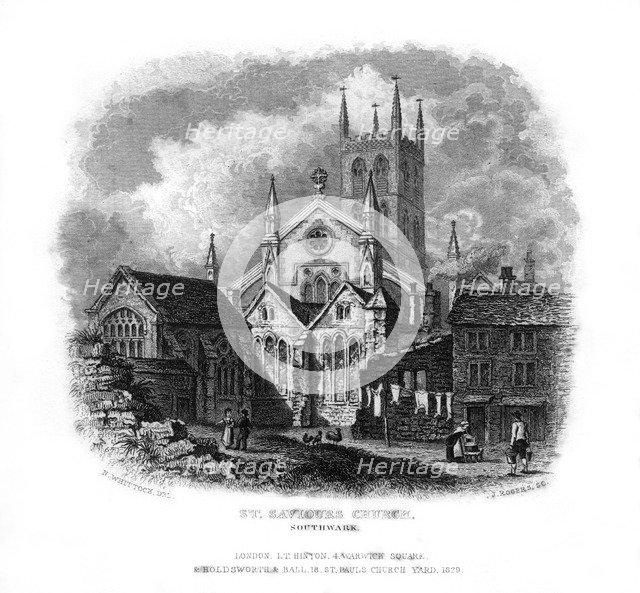 St Saviours Church, Southwark, London, 1829.Artist: J Rogers