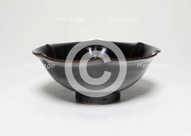 Bowl with Foliate Rim and White Ribs, Song dynasty (960-1279). Creator: Unknown.