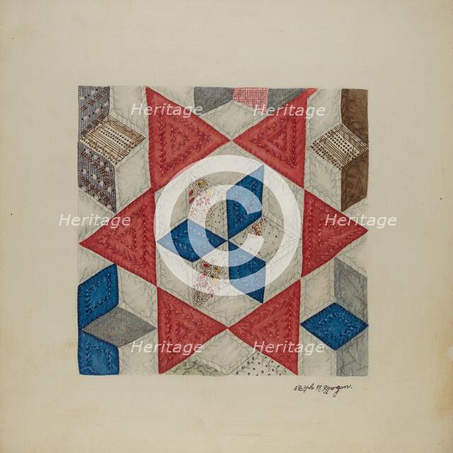 Patchwork Quilt, 1935/1942. Creator: Ralph N. Morgan.