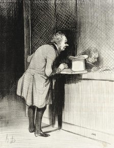Monsieur, je souscris pour le tremblement de terre des Batignolles..., 1844. Creator: Honore Daumier.