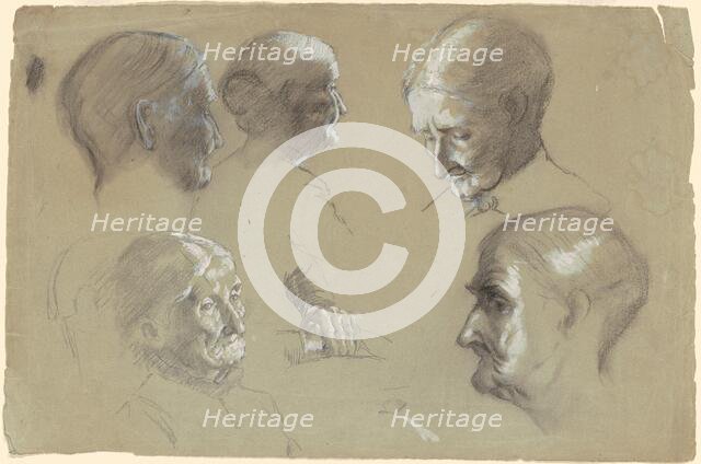Studies of an Elderly Woman, c. 1870-1890. Creator: Enoch Wood Perry.
