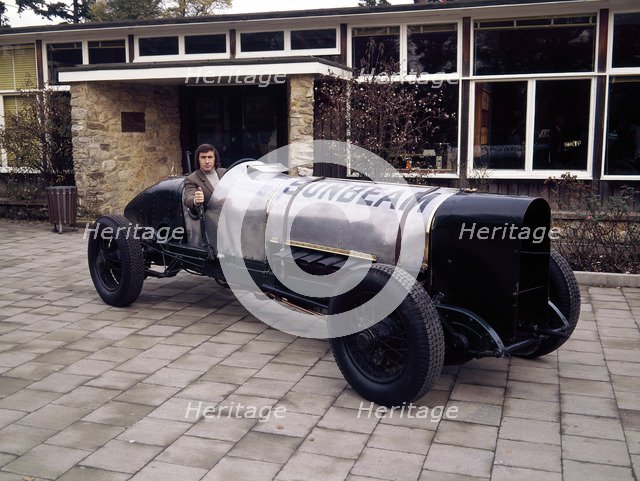 Jackie Stewart at the wheel of a 1920 Sunbeam 350hp. Artist: Unknown