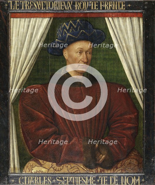 Portrait of the King Charles VII of France. Artist: Fouquet, Jean (1420–1481)