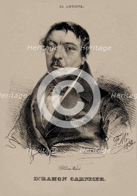Portrait of the composer Ramon Carnicer (1789-1855), 1836. Creator: Madrazo y Kuntz, Federico de (1815-1894).
