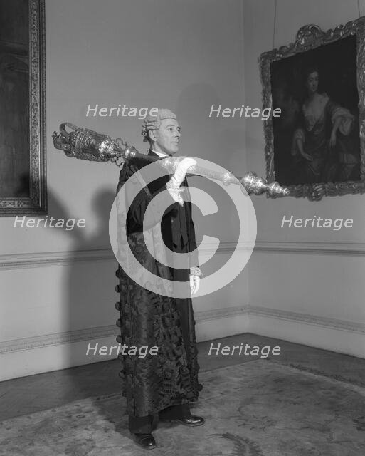 Ceremonial mace or sceptre of the Lord Mayor of the City of London, c1953. Creator: Arthur Charles Kirby Ware.