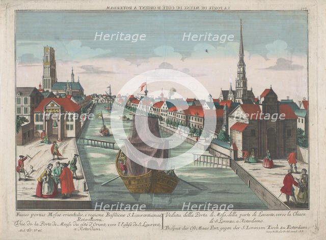 View of the Western Old Gate and Eastern Old Gate in Rotterdam, 1742-1801. Creator: Anon.