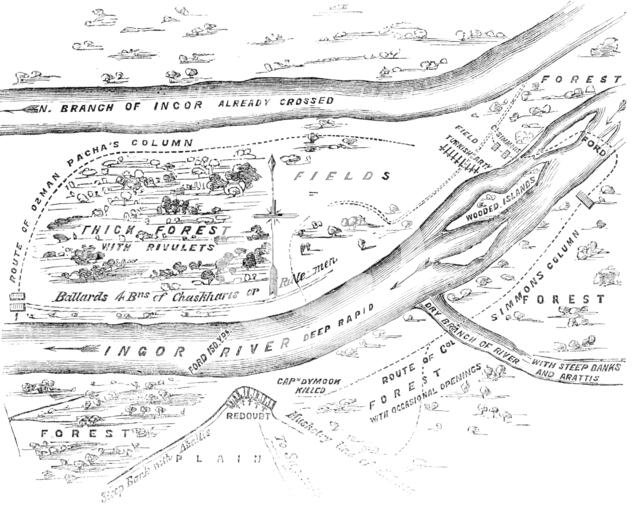 Plan of the Passage of the Ingour, 1856.  Creator: Unknown.