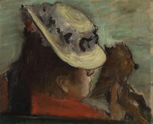 Woman with a Dog, between 1875 and 1880. Creator: Edgar Degas.