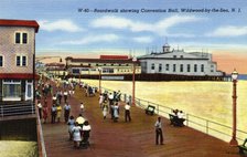 Boardwalk and Convention Hall, Wild-Wood-by-the-Sea, New Jersey, USA, 1940. Artist: Unknown