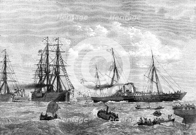 Departure of the Emperor of Russia in his yacht from Gravesend, 1874. Creator: Unknown.