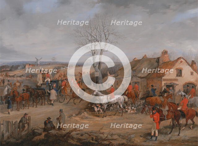 Hunting Scene: The Meet, ca. 1840. Creator: Henry Thomas Alken.