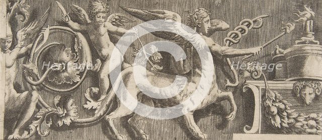 Ornament frieze with winged Centaur, 1531-76. Creator: Giulio Bonasone.