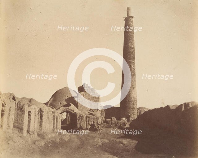 [Minaret of the Chief Mosque at Damghan, 1026-1029], 1840s-60s. Creator: Possibly by Luigi Pesce.
