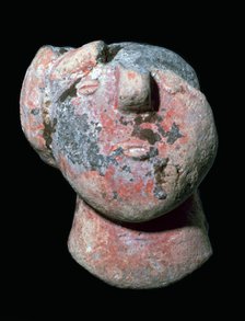 Copper age pottery head. Artist: Unknown