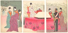 Illustration of the Empress Visiting the General Staff Headquarters [to present a tray of ..., 1895. Creator: Kobayashi Kiyochika.