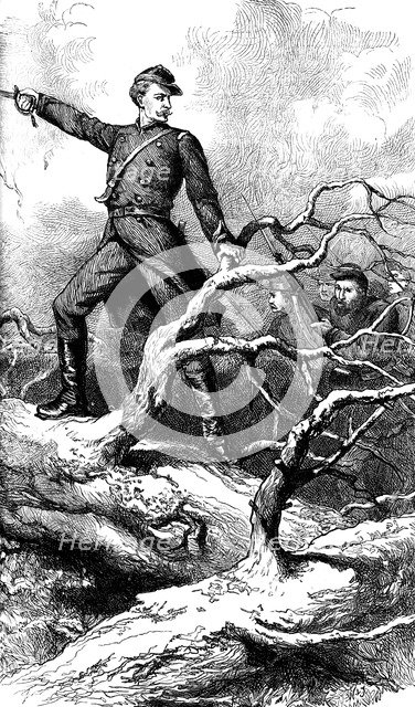 Major Theodore Winthrop at Big Bethel, Virginia, 1861 (c1880). Artist: Unknown