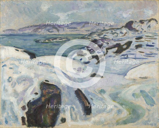Winter on the Fjord, 1915. Creator: Edvard Munch.