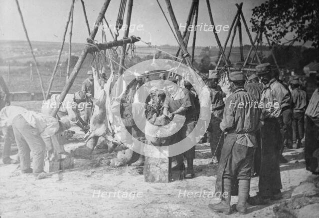 Army butchers, Aisne Front, between c1915 and 1918. Creator: Bain News Service.