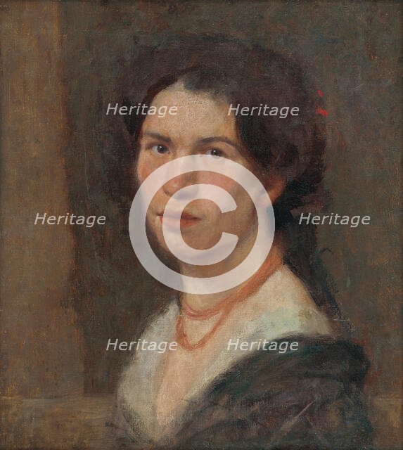 Portrait of the Artist Jonásová, around 1910. Creator: Milan Thomka Mitrovsky.