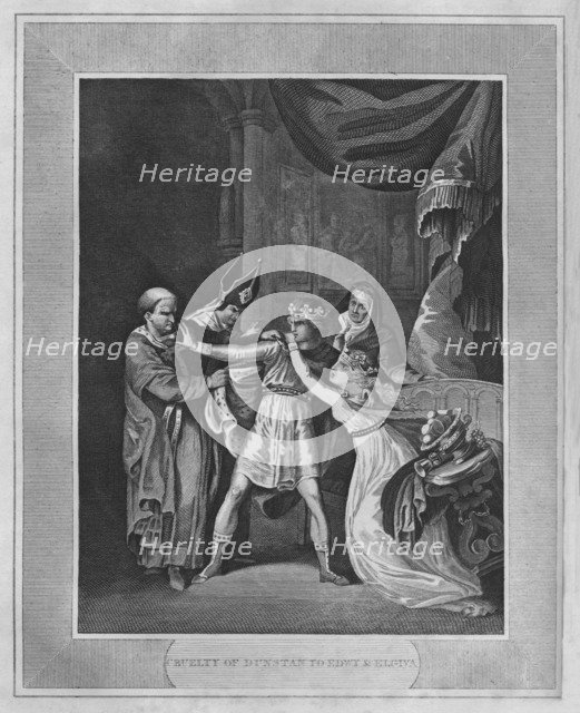 'Cruelty of Dunstan to Edwy & Elgiva', 1838. Artist: Unknown.