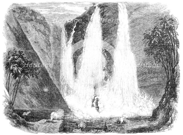 Falls of Garsuppah, Canara District, West Coast of India - from an original sketch, 1856.  Creator: Unknown.