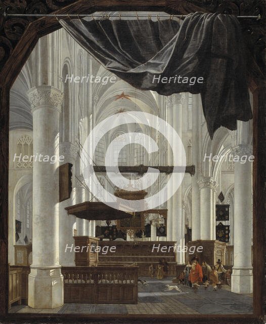 Interior of Sint Gertrudiskerk in Bergen op Zoom, 1655. Creator: Gerard Houckgeest.