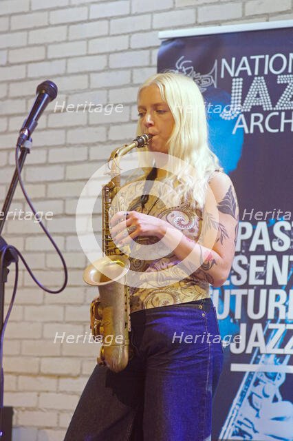 Jemima Whyte, International Women’s Day, NJA Fundraiser, Baptist Church, Loughton, Essex, 2025. Creator: Brian O'Connor.