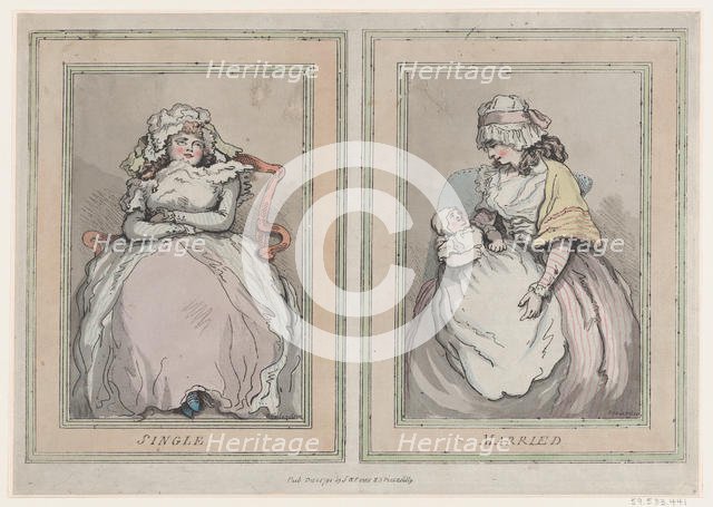 Single and Married, December 1, 1791., December 1, 1791. Creator: Thomas Rowlandson.