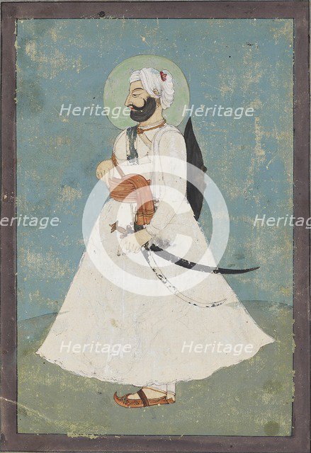 Sikh nobleman in profile, c1800. Artist: Unknown.