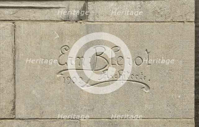 Ernest Blerot carved signature, 1902, (c2014-2017). Artist: Alan John Ainsworth.