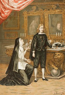 Mariana of Austria and Charles II, 1890.  Creator: Juan Alaminos.