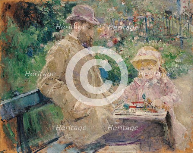 Eugène Manet and His Daughter in the Garden at Bougival.