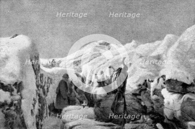 French success on the Italian front; In a trench conquered from positions..., 1917. Creator: Unknown.