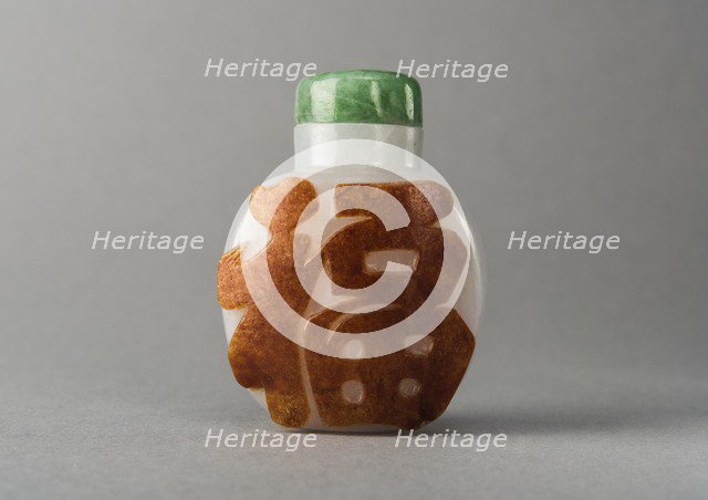 Jade snuff bottle, China, Qing dynasty, 1644-1911. Creator: Unknown.