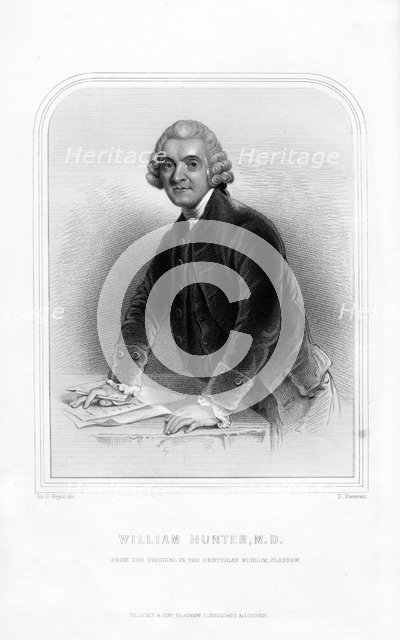 Dr William Hunter, Scottish anatomist and obstetrician, (1870). Artist: S Freeman