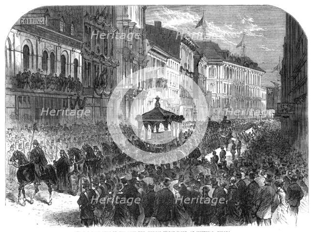 Funeral procession of the late Hon. Thomas d’Arcy M’Gee, at Montreal, Canada, 1868. Creator: Unknown.