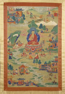 Buddha Shakyamuni with "Jataka" Tales, late 17th-early 18th century. Creator: Unknown.