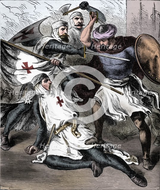 Knights Templar on the Field of Battle, c1910. Artist: Unknown.
