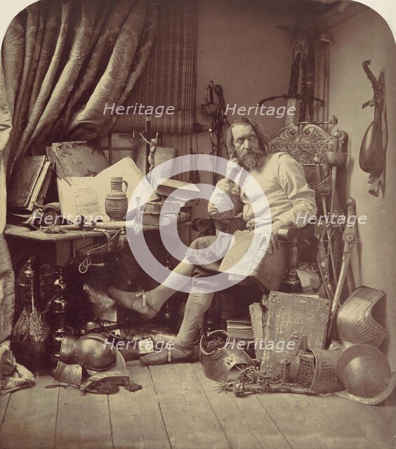 Don Quixote in His Study, 1857. Creator: William Henry Lake Price.